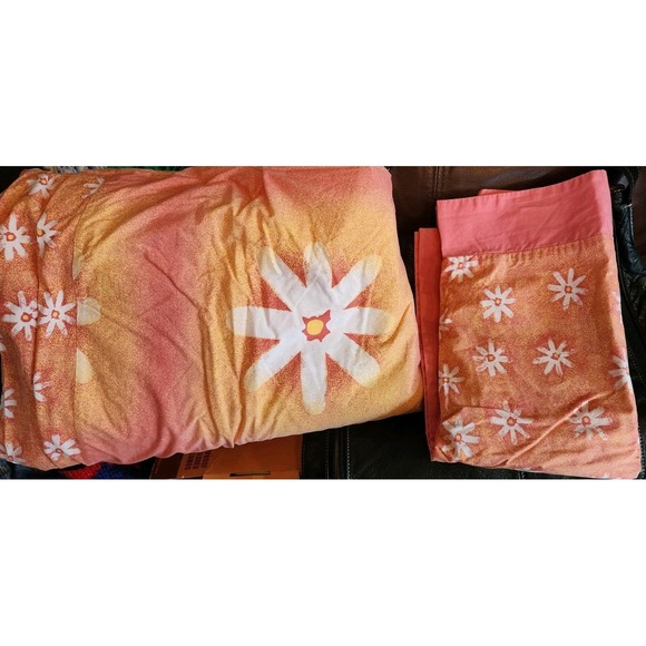 American Girl Other - Rare Girls Duvet Cover Set Twin American Girl Orange Floral Heart Pil Sham 82x65